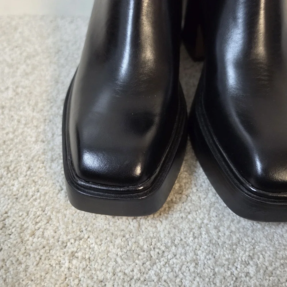$509 NEW MAJE FRIZZANTE WOMENS BOOTS MID ANKLE CHUNKY PLATFORM  BLACK 41 US 10